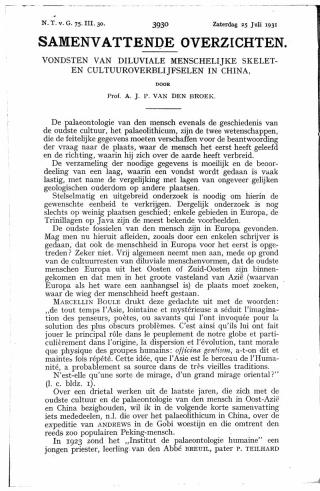 Eerste pagina van het artikel zoals het is gepubliceerd in het tijdschrift