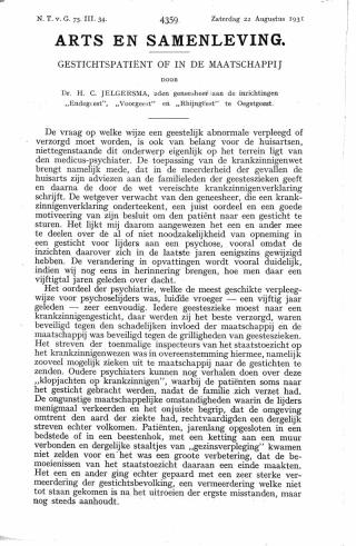 Eerste pagina van het artikel zoals het is gepubliceerd in het tijdschrift