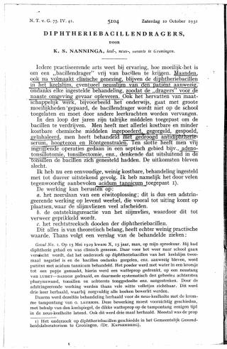 Eerste pagina van het artikel zoals het is gepubliceerd in het tijdschrift