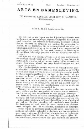 Eerste pagina van het artikel zoals het is gepubliceerd in het tijdschrift