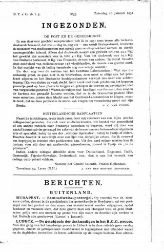 Eerste pagina van het artikel zoals het is gepubliceerd in het tijdschrift