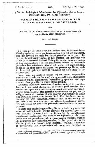 Eerste pagina van het artikel zoals het is gepubliceerd in het tijdschrift