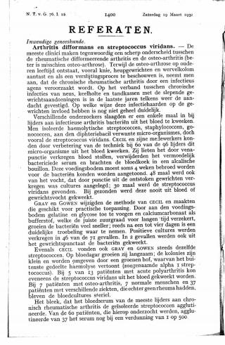 Eerste pagina van het artikel zoals het is gepubliceerd in het tijdschrift