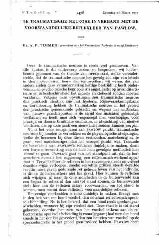 Eerste pagina van het artikel zoals het is gepubliceerd in het tijdschrift