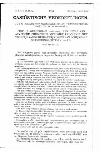 Eerste pagina van het artikel zoals het is gepubliceerd in het tijdschrift