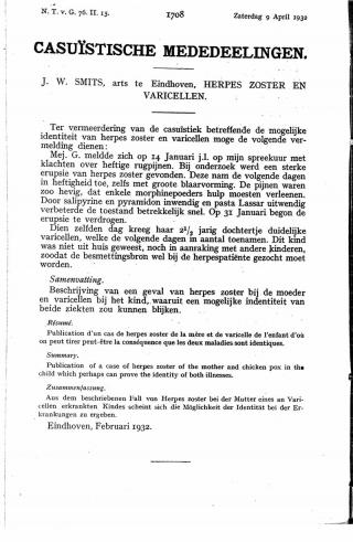 Eerste pagina van het artikel zoals het is gepubliceerd in het tijdschrift