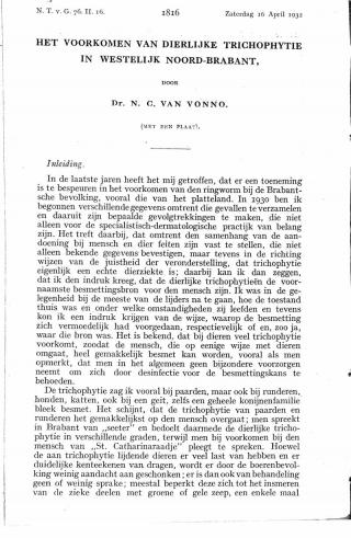 Eerste pagina van het artikel zoals het is gepubliceerd in het tijdschrift