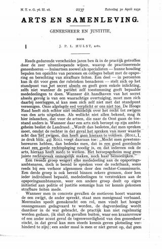 Eerste pagina van het artikel zoals het is gepubliceerd in het tijdschrift