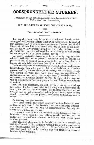 Eerste pagina van het artikel zoals het is gepubliceerd in het tijdschrift