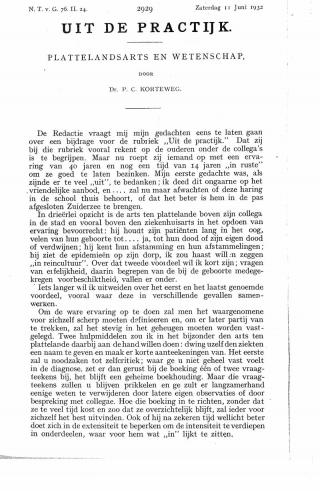 Eerste pagina van het artikel zoals het is gepubliceerd in het tijdschrift