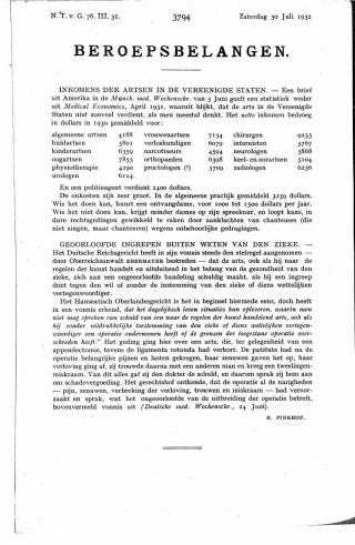 Eerste pagina van het artikel zoals het is gepubliceerd in het tijdschrift