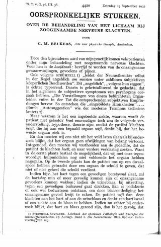 Eerste pagina van het artikel zoals het is gepubliceerd in het tijdschrift