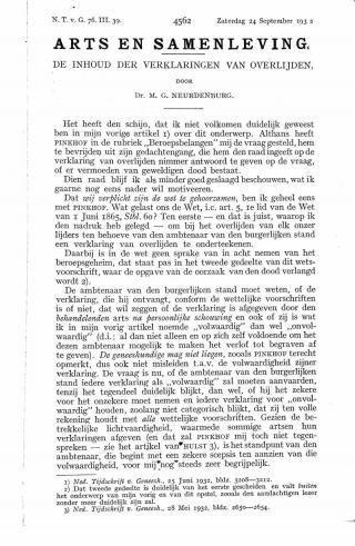 Eerste pagina van het artikel zoals het is gepubliceerd in het tijdschrift