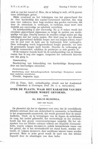 Eerste pagina van het artikel zoals het is gepubliceerd in het tijdschrift