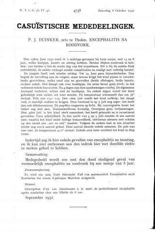 Eerste pagina van het artikel zoals het is gepubliceerd in het tijdschrift