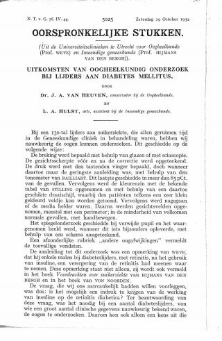 Eerste pagina van het artikel zoals het is gepubliceerd in het tijdschrift