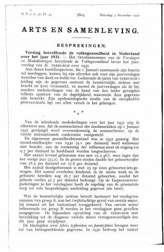 Eerste pagina van het artikel zoals het is gepubliceerd in het tijdschrift