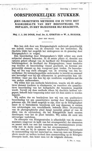 Eerste pagina van het artikel zoals het is gepubliceerd in het tijdschrift