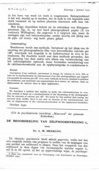 Eerste pagina van het artikel zoals het is gepubliceerd in het tijdschrift