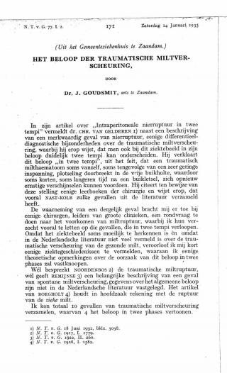 Eerste pagina van het artikel zoals het is gepubliceerd in het tijdschrift