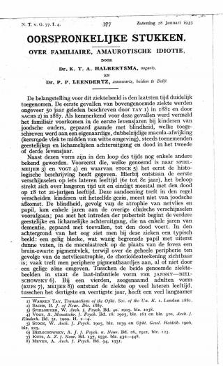 Eerste pagina van het artikel zoals het is gepubliceerd in het tijdschrift