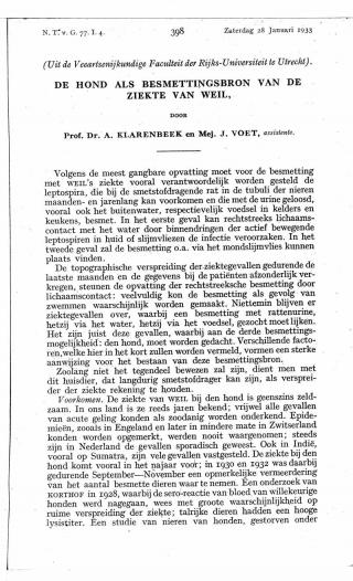 Eerste pagina van het artikel zoals het is gepubliceerd in het tijdschrift