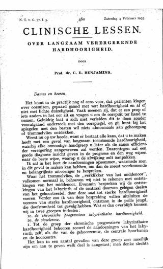 Eerste pagina van het artikel zoals het is gepubliceerd in het tijdschrift