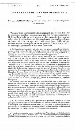 Eerste pagina van het artikel zoals het is gepubliceerd in het tijdschrift