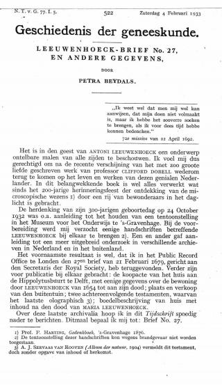 Eerste pagina van het artikel zoals het is gepubliceerd in het tijdschrift