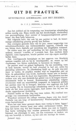 Eerste pagina van het artikel zoals het is gepubliceerd in het tijdschrift