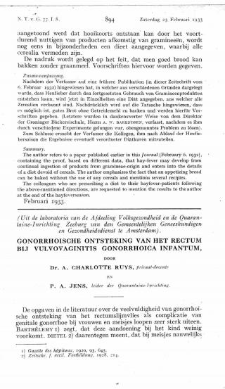 Eerste pagina van het artikel zoals het is gepubliceerd in het tijdschrift