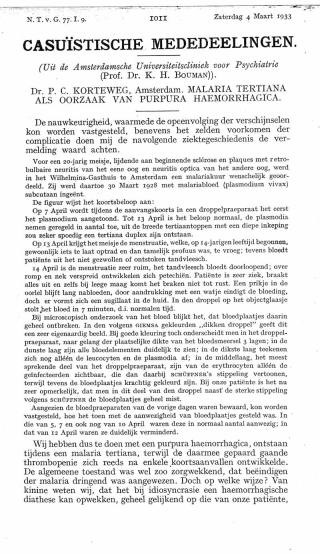 Eerste pagina van het artikel zoals het is gepubliceerd in het tijdschrift