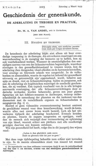 Eerste pagina van het artikel zoals het is gepubliceerd in het tijdschrift