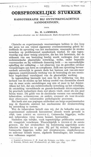 Eerste pagina van het artikel zoals het is gepubliceerd in het tijdschrift