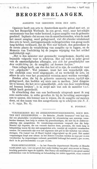 Eerste pagina van het artikel zoals het is gepubliceerd in het tijdschrift