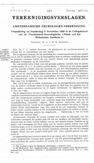 Eerste pagina van het artikel zoals het is gepubliceerd in het tijdschrift