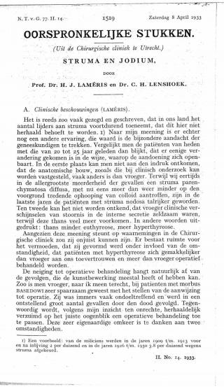 Eerste pagina van het artikel zoals het is gepubliceerd in het tijdschrift