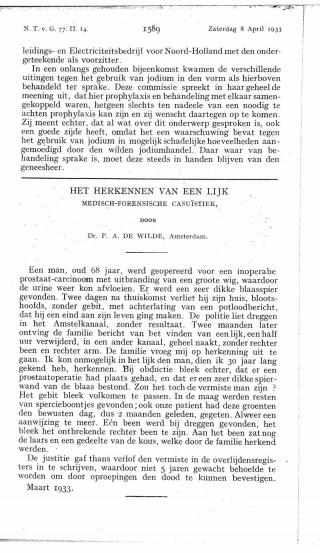 Eerste pagina van het artikel zoals het is gepubliceerd in het tijdschrift