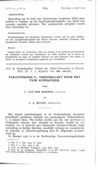 Eerste pagina van het artikel zoals het is gepubliceerd in het tijdschrift