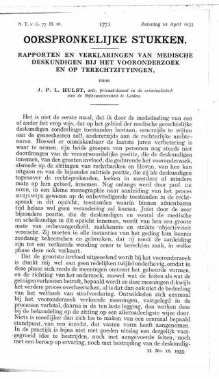 Eerste pagina van het artikel zoals het is gepubliceerd in het tijdschrift