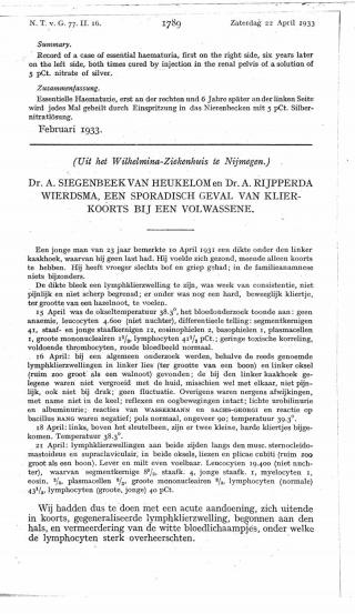 Eerste pagina van het artikel zoals het is gepubliceerd in het tijdschrift