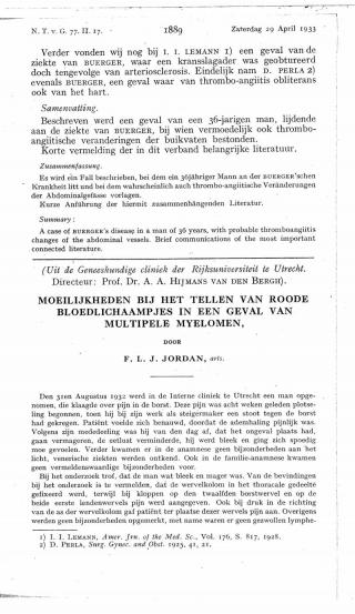 Eerste pagina van het artikel zoals het is gepubliceerd in het tijdschrift