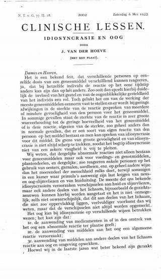 Eerste pagina van het artikel zoals het is gepubliceerd in het tijdschrift