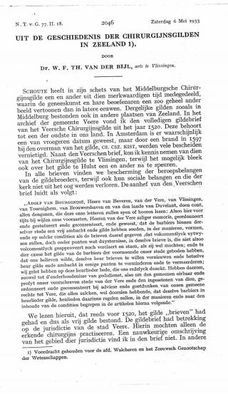 Eerste pagina van het artikel zoals het is gepubliceerd in het tijdschrift