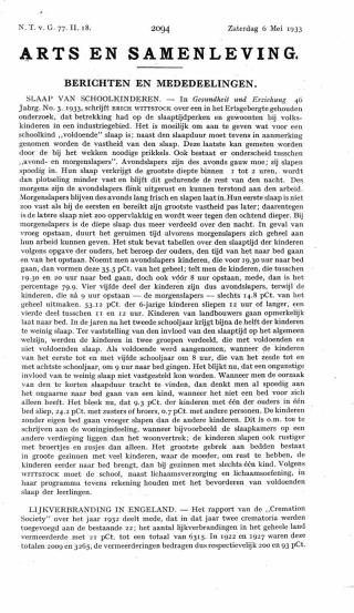 Eerste pagina van het artikel zoals het is gepubliceerd in het tijdschrift