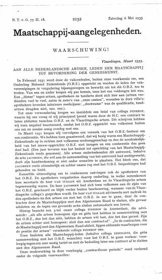 Eerste pagina van het artikel zoals het is gepubliceerd in het tijdschrift