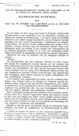 Eerste pagina van het artikel zoals het is gepubliceerd in het tijdschrift