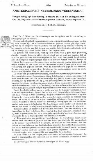 Eerste pagina van het artikel zoals het is gepubliceerd in het tijdschrift