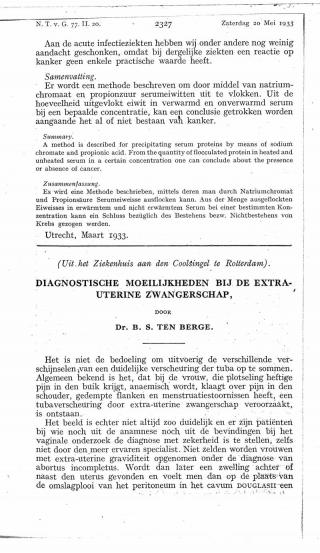 Eerste pagina van het artikel zoals het is gepubliceerd in het tijdschrift