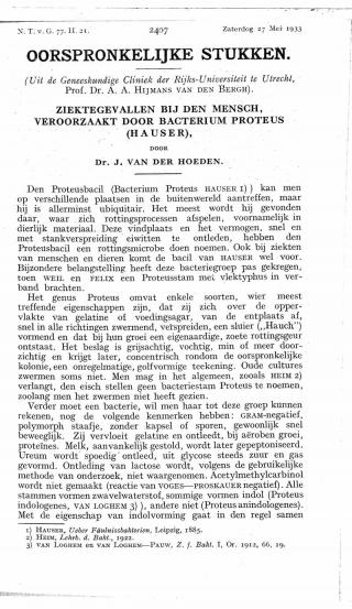 Eerste pagina van het artikel zoals het is gepubliceerd in het tijdschrift